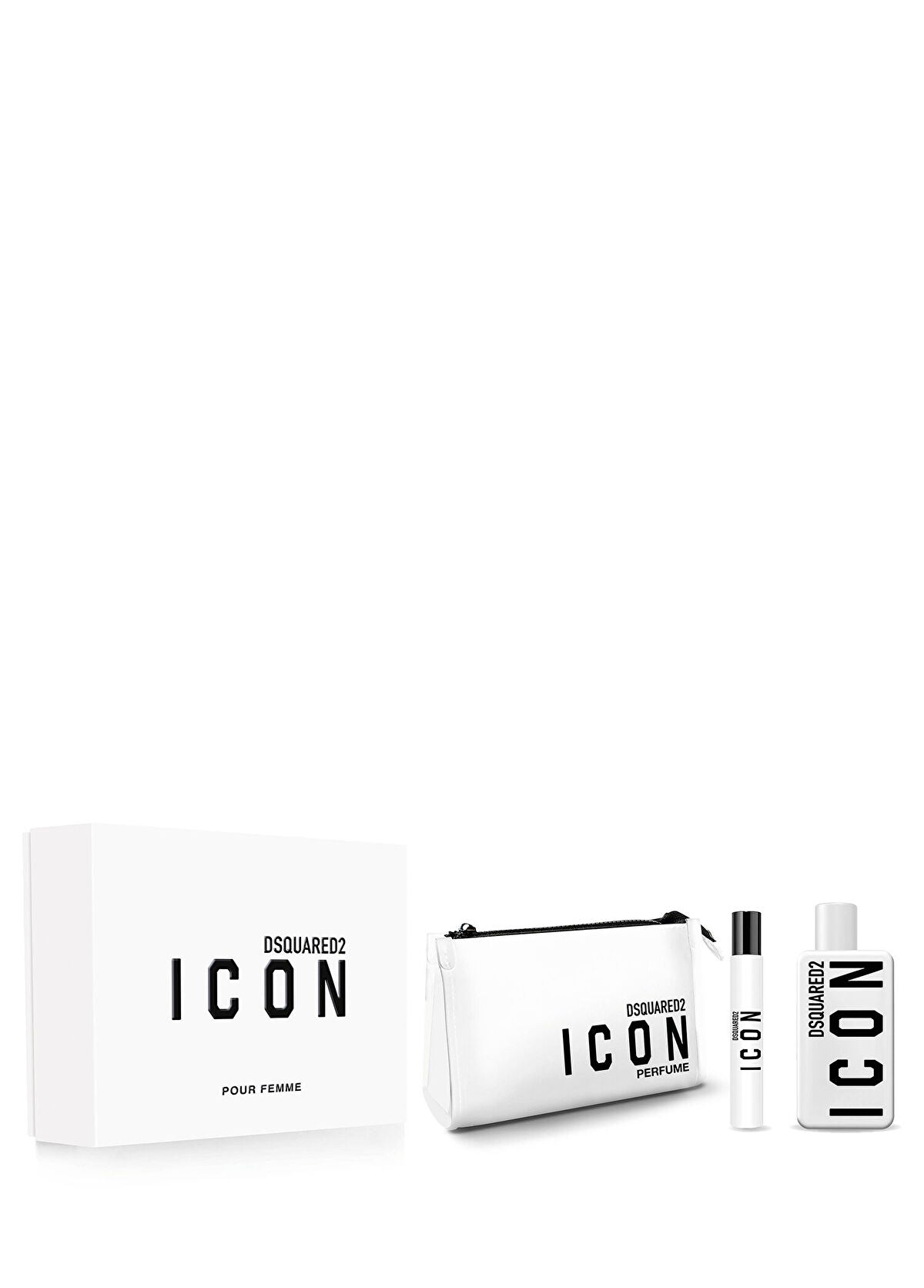 Dsquared2 Icon Pour Femme EDP 100 ml Parfüm+10 ml Seyahat Boy+Çanta Kadın Parfüm Set