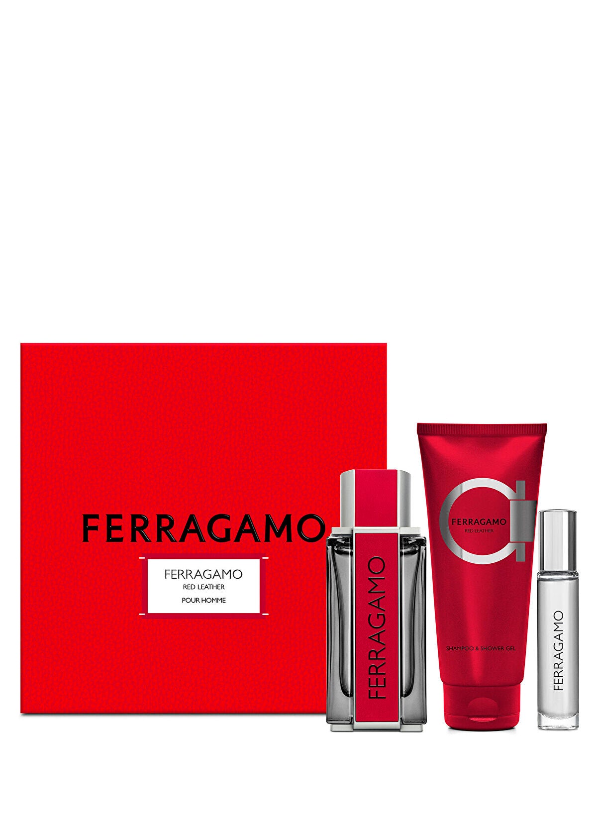Ferragamo Red Leather EDP 100 ml + 10 ml + Duş Jeli 100 ml Erkek Parfüm Seti